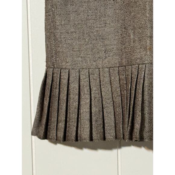 Le Suit Essentials Brown Tweed Pleated Midi Skirt Size 14 Career Workwear - Picture 4 of 7